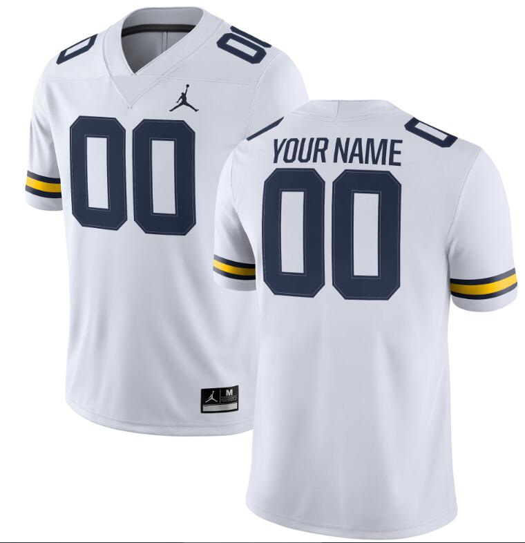 NCAA Men Michigan Wolverines white customized jersey->->Custom Jersey